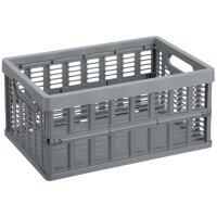 NHG Caisse de rangement pliante, PP, 11,5 litres, gris