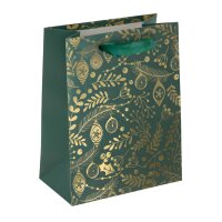 sigel Sac cadeau de Noël Golden ornaments on green, grand