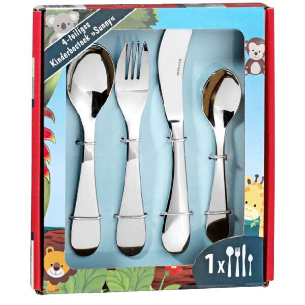 Esmeyer Couverts pour enfants SUNNY, 4 pièces, inox 18/10