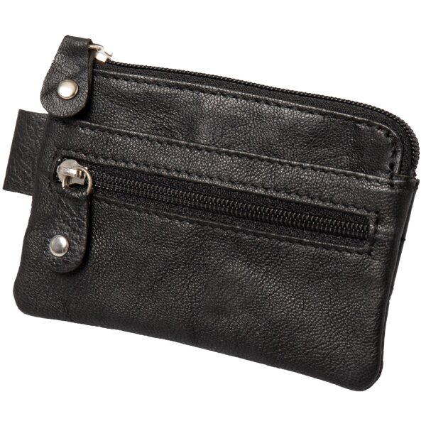 Alassio Étui pour clés, en cuir, noir