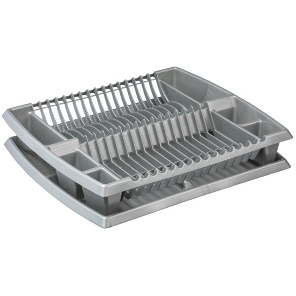 Plast team Égouttoir à vaisselle avec tablette, argent