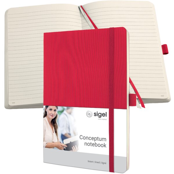 sigel Notizbuch Conceptum, DIN A5, kariert, rot