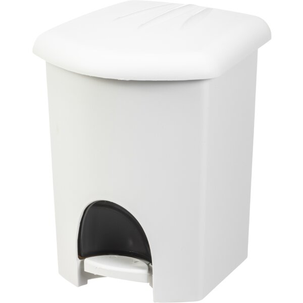 plast team Poubelle cosmétique à pédale, 6 litres, blanc
