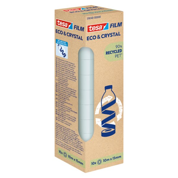 tesa Film ECO &amp; CRYSTAL, transparent, 15 mm x 10 m