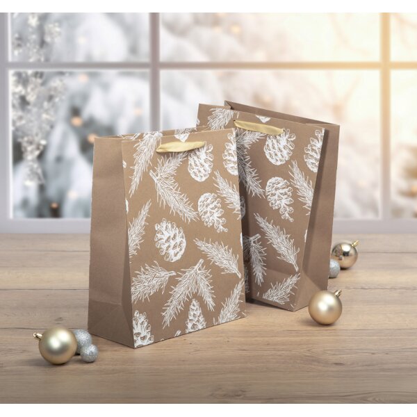 sigel Sac cadeau de No&euml;l Pine Cones and Pine branches
