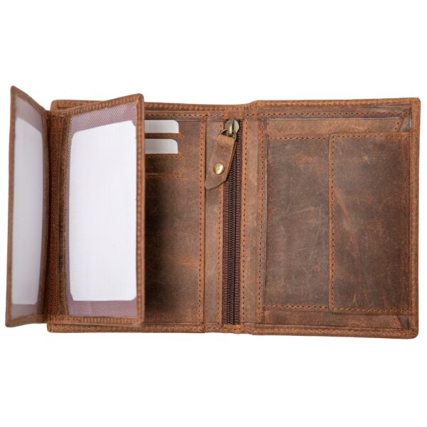 Alassio Portefeuille, format portrait, en cuir, marron