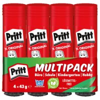 Pritt Klebestift 4 x 43 g im Spar-Pack, lösemittelfrei