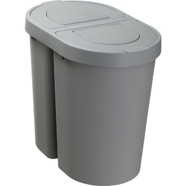 plast team Poubelle tri sélectif SEATTLE DUO, 2x25 L, blanc