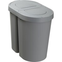 plast team Poubelle tri sélectif SEATTLE DUO, 2x25 L, blanc