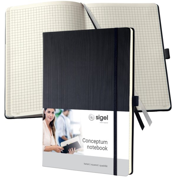 sigel Carnet de notes Conceptum, A5, quadrill&eacute;, beige