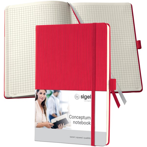 sigel Carnet de notes Conceptum, A5, quadrill&eacute;, beige