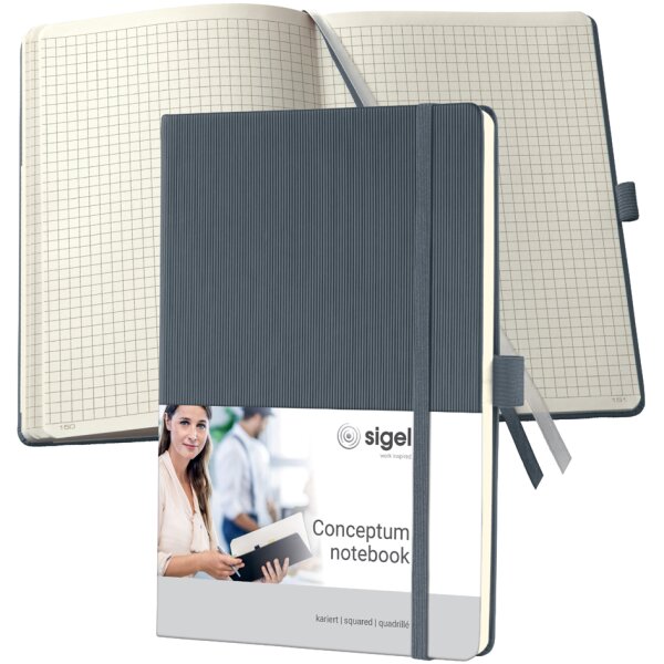 sigel Carnet de notes Conceptum, A5, quadrill&eacute;, beige