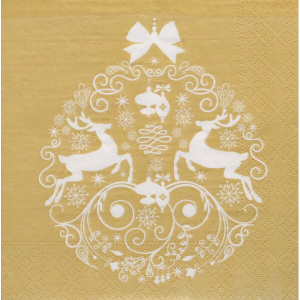 PAPSTAR Weihnachts-Motivservietten "Deers Couple", gold