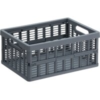 NHG Caisse de rangement pliante, PP, 3,5 litres, gris