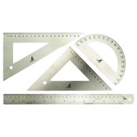 kangaro Metall-Lineal-Set, Edelstahl, 4-teilig