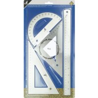 kangaro Kit de géométrie, inox, 4 pièces