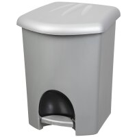 plast team Poubelle à pédale, 16 litres, blanc