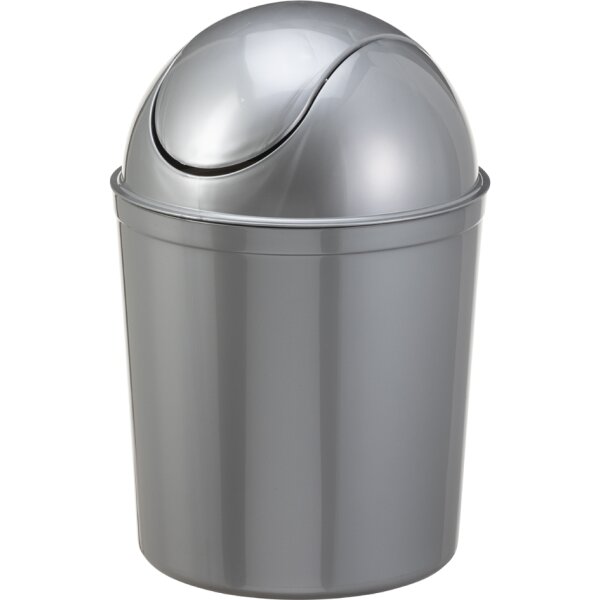 past team Poubelle à couvercle basculant, 5 litres, argent