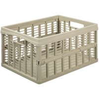 NHG Caisse de rangement pliante, PP, 32,5 litres, beige