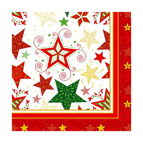 PAPSTAR Serviette à motif de Noël Heavenly Stars, blanc