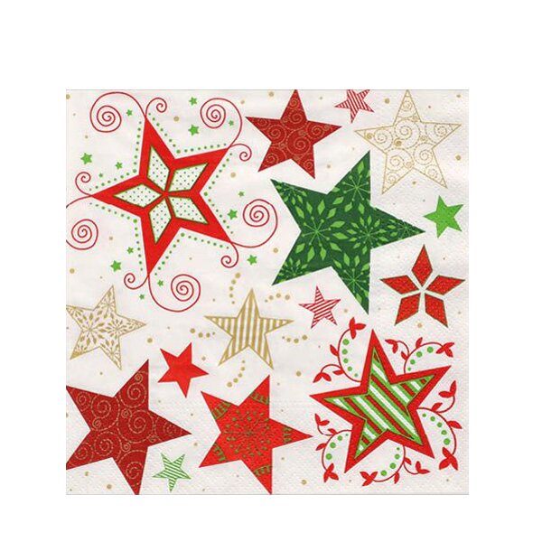 PAPSTAR Serviette à motif de Noël Heavenly Stars, blanc