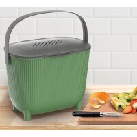 EDA Poubelle à compost avec filtre, vert/anthracite