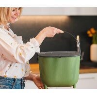 EDA Poubelle à compost avec filtre, vert/anthracite