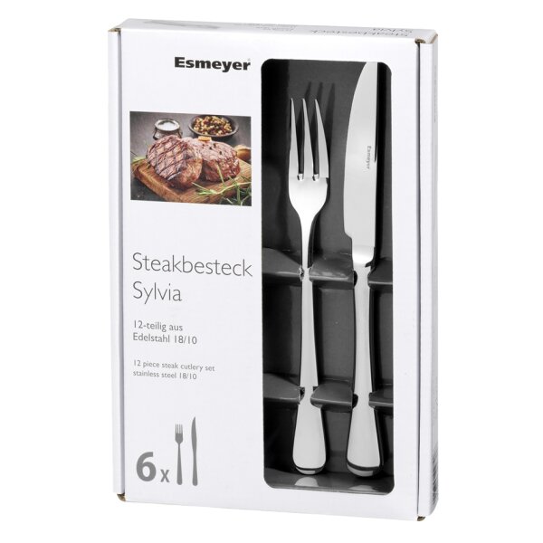 Esmeyer Couverts pour steak/pizza SYLVIA, 12 pièces
