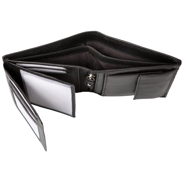 Alassio Portefeuille, format portrait, en cuir, noir