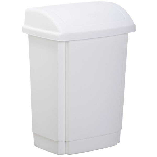 past team Poubelle à couvercle basculant, 15 litres, blanc