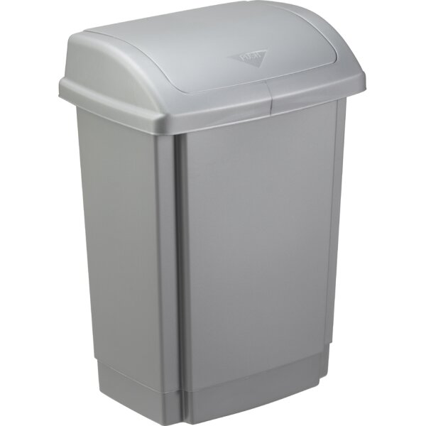 past team Poubelle à couvercle basculant, 15 litres, blanc