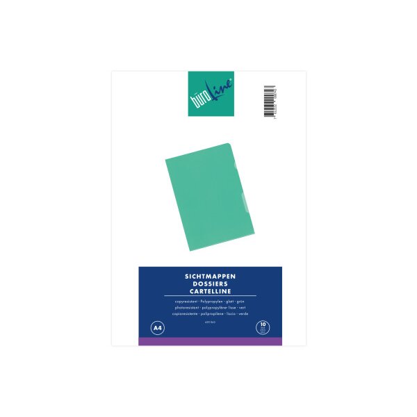 B&Uuml;ROLINE Sichtmappen A4 620063 gr&uuml;n 10 St&uuml;ck