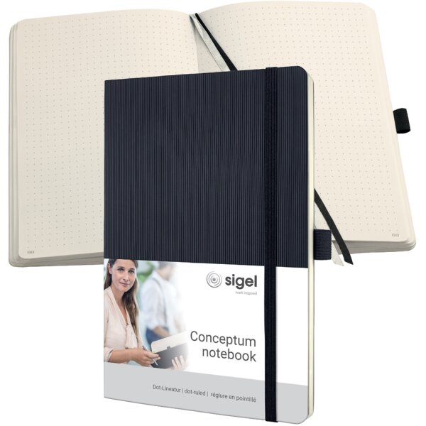 sigel Notizbuch Conceptum, DIN A5, kariert, beige