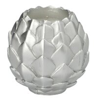 STARPAK Bougie sphérique Pine Cone, argent