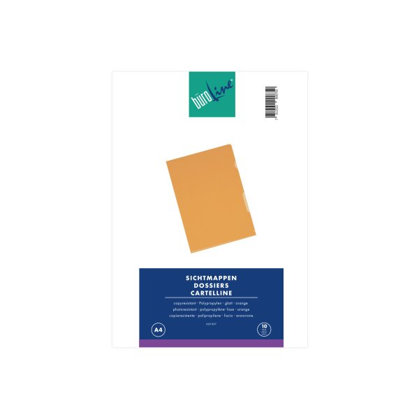 B&Uuml;ROLINE Sichtmappen A4 620067 orange 10 St&uuml;ck