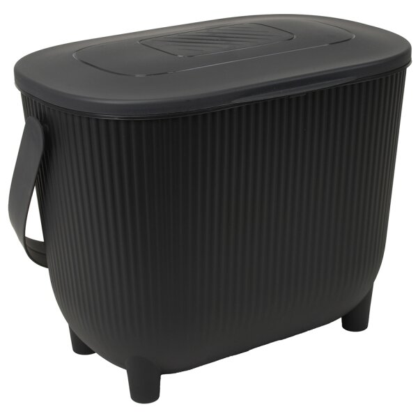 EDA Kompostbehälter mit Aktivkohlefilter, schwarz anthrazit