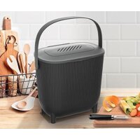 EDA Kompostbehälter mit Aktivkohlefilter, schwarz anthrazit