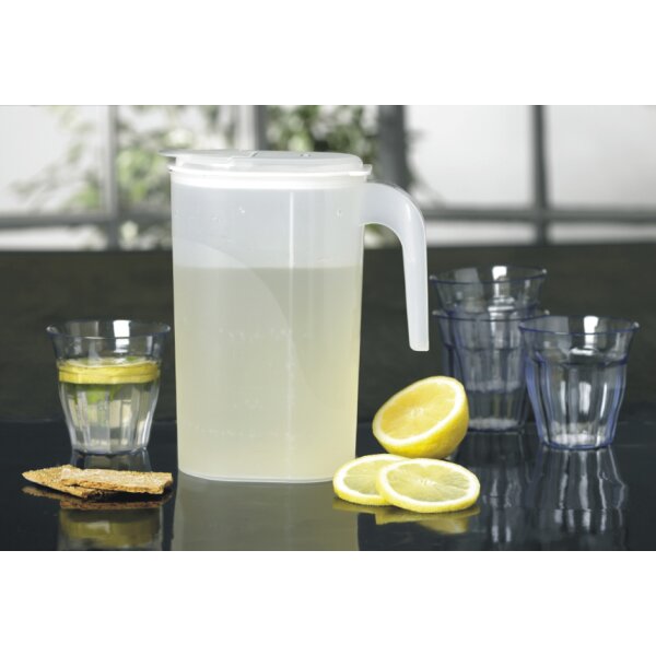 plast team Pichet, 1,5 litre, transparent/blanc