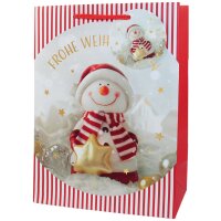 CACTUS Weihnachts-Geschenktüte Schneemann, mittel