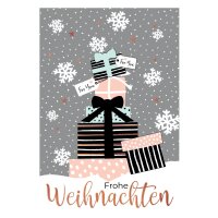 CACTUS Weihnachtskarte "Geschenke Pastell"