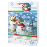 CACTUS Sac cadeau de Noël 3 bonshommes de neige, grand