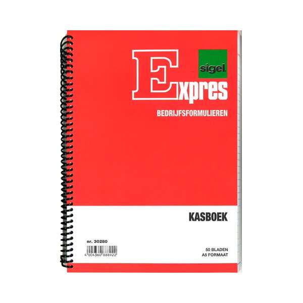 Expres Kasboek spiraal gebonden, A5 staand, 50 vel