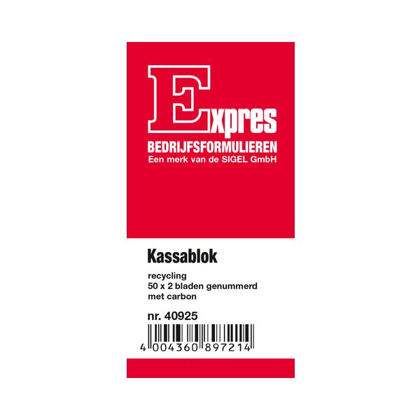 Expres Kassablok grijs, met carbon, 100 x 158 mm, 2 x 50 vet