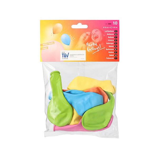 PAPSTAR Ballon de baudruche Pastel, couleurs assorties