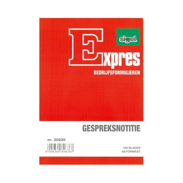 Expres Gespreksnotitieblok, formaat: A6 staand, 100 vel