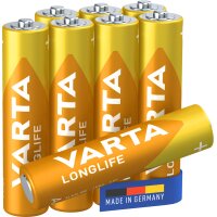 VARTA Pile alcaline LONGLIFE, Micro AAA, pack de 10