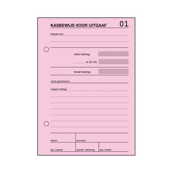 Expres Kasboek Uitgaaf, A6 staand, 100 vel