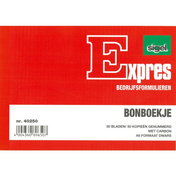 Expres Bonboekje, met carbon, A6 liggend, 2 x 50 vel
