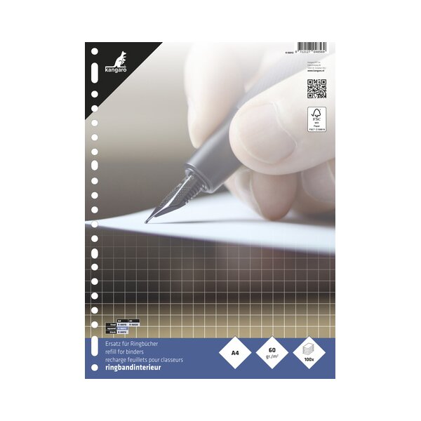 kangaro Ringbucheinlagen, 220 x 297 mm, blanko, 50 Blatt