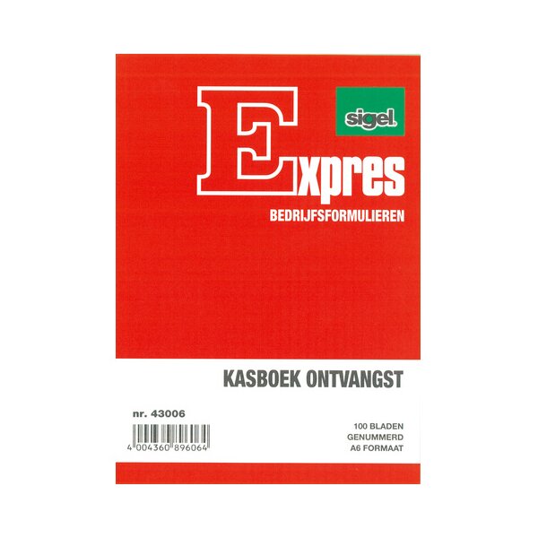 Expres Kasboek Ontvangst, A6 staand, 100 vel